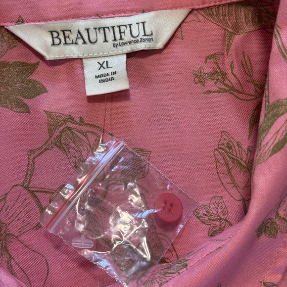 NWT BEAUTIFUL Lawrence Zarian Tunic Top XL Hummingbird Butterfly Pink Green QVC - Picture 11 of 15